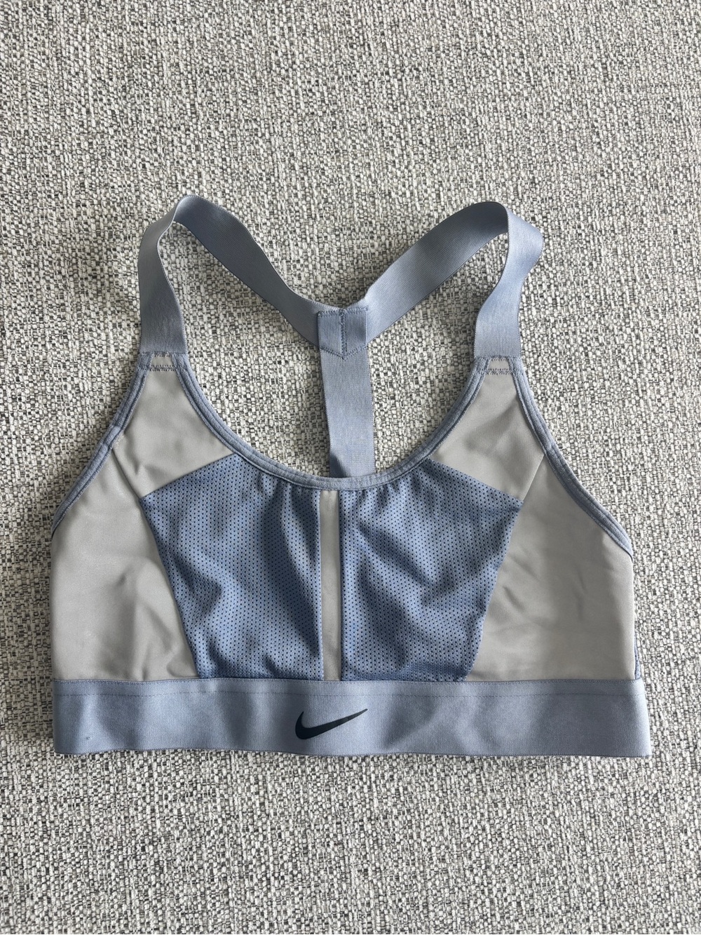 Nike Light Gray and Dusty Blue Racerback Sports Bra